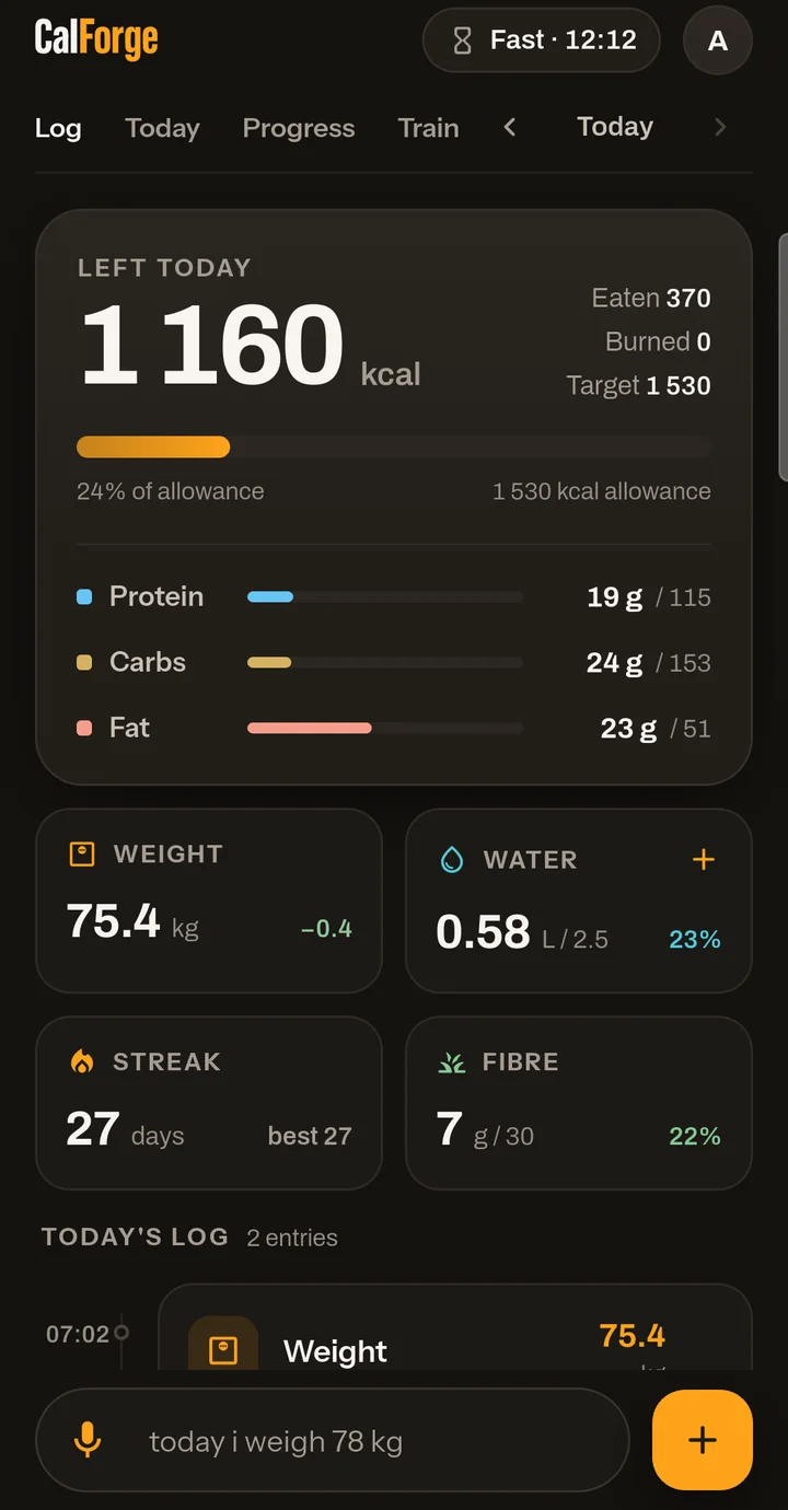 CalForge in the dark theme
